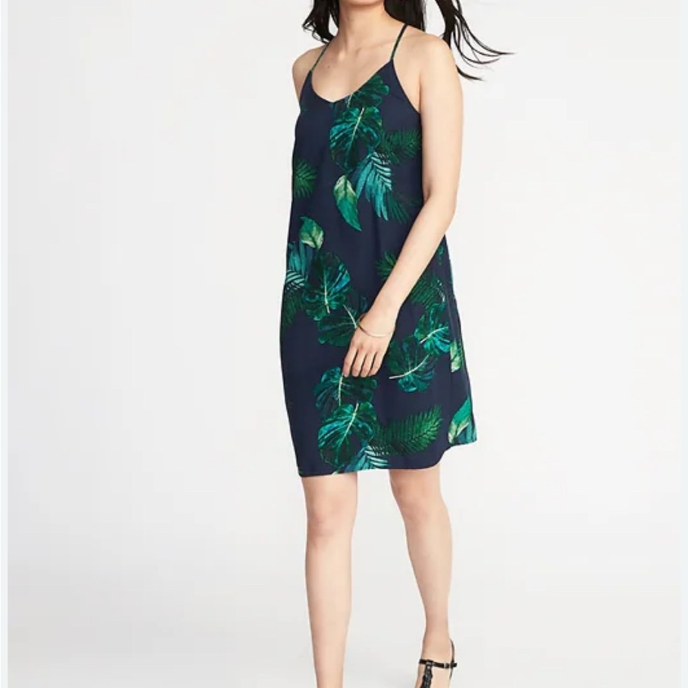 Old Navy Blue and Green Tropical Coverup Dress